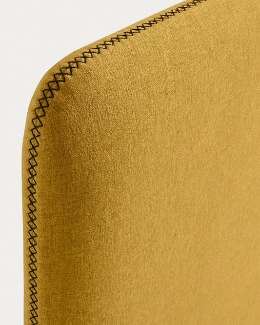 Headboard cover Dyla mustard for beds up to 150 cm