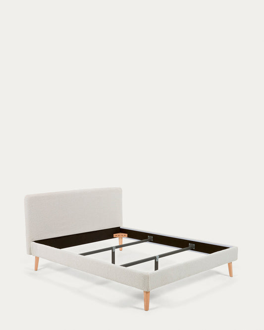 Dyla pokrivač za krevet u belom bukleu za dušek 160 x 200 cm