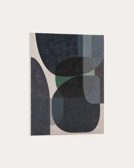 Nemsa plavo-zeleno apstraktno platno, 100 x 80 cm