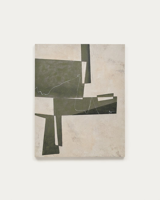 Fida, zeleno apstraktno platno, 118 x 94 cm