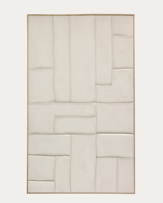 Klis bela platnena slika sa geometrijskim oblicima, 120 x 200 cm