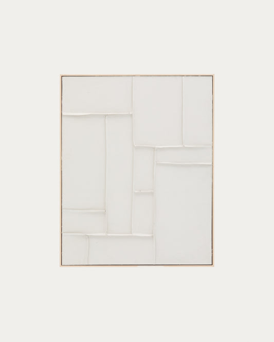 Klis bela platnena slika sa geometrijskim oblicima, 80 x 100 cm