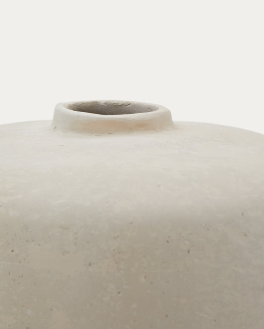 Serina papir-maše vaza u beloj boji 36,5 cm