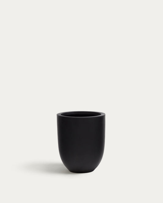Aiguablava saksija od crnog cementa, Ø 39 cm
