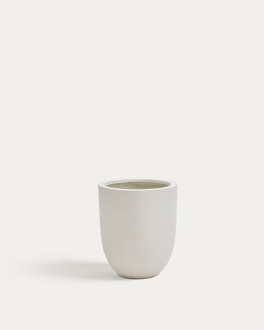 Aiguablava saksija od belog cementa, Ø 39 cm