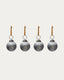 Blama set of 4 Christmas baubles made of silver recycled glass, Ø 6 cm