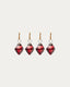 Argin set of 4 hanging ornaments made of red recycled glass, 6 cm