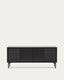 Lennon chest of drawers with 3 doors and 3 drawers in solid wood and black oak veneer 200x86cm FSC Mix Credit