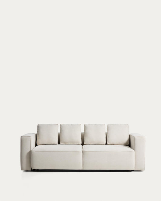 Marela bež chenille trosedna sofa na razvlačenje 236 cm FSC Mix Credit