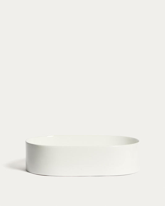Ovara sink on top in white glazed ceramic 50 x 31 cm