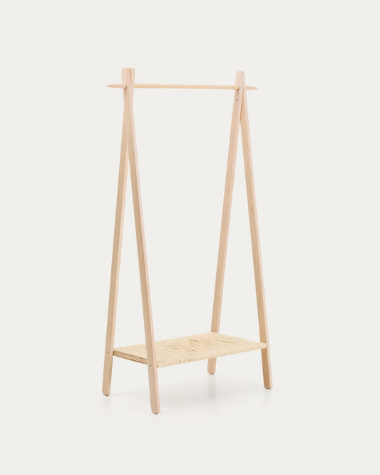 Natane clothes rail made of birch and rattan, 95 x 152 cm