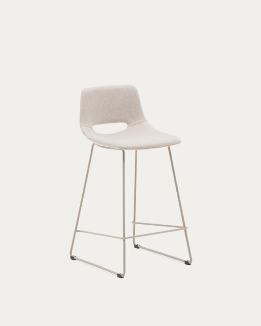 Zahara beige chair with steel in beige finish, height 65 cm FSC 100%