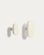 Arely set of 2 spoons in solid beech wood with beige lacquer 6.5 cm / 10 cm
