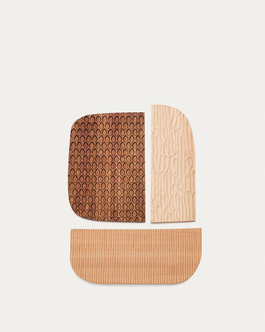 trivak 3-delni zidni panel od bagremovog drveta FSC 100%