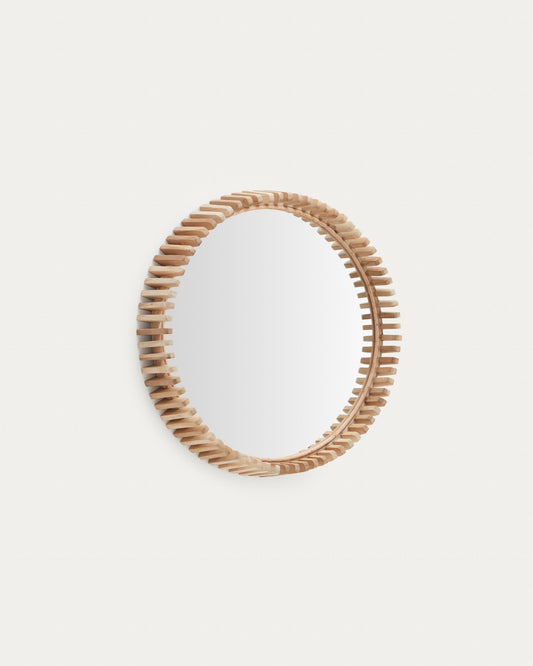 Polka teak mirror Ø 60 cm