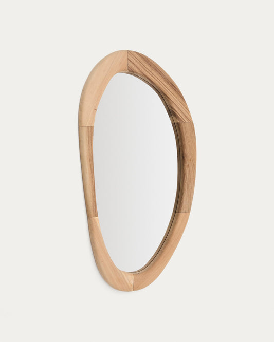 Selem mirror made of mungur wood with a natural finish 60 x 107 cm