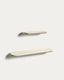 Arely set of 2 shelves made of MDF with beige lacquer 35 cm / 55 cm