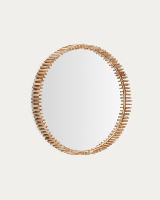 Polka teak mirror Ø 80 cm