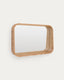Salaya ash laminated mirror framed by plywood in natural finish, 90 x 60 cm