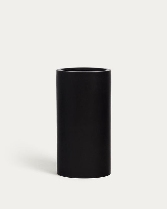 Aigua blue pot in black cement, Ø 42 cm