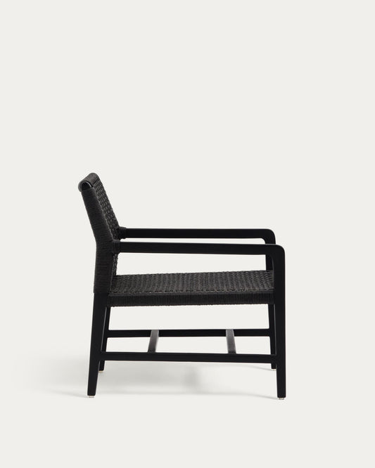 Sabolla armchair made of solid teak wood in black color