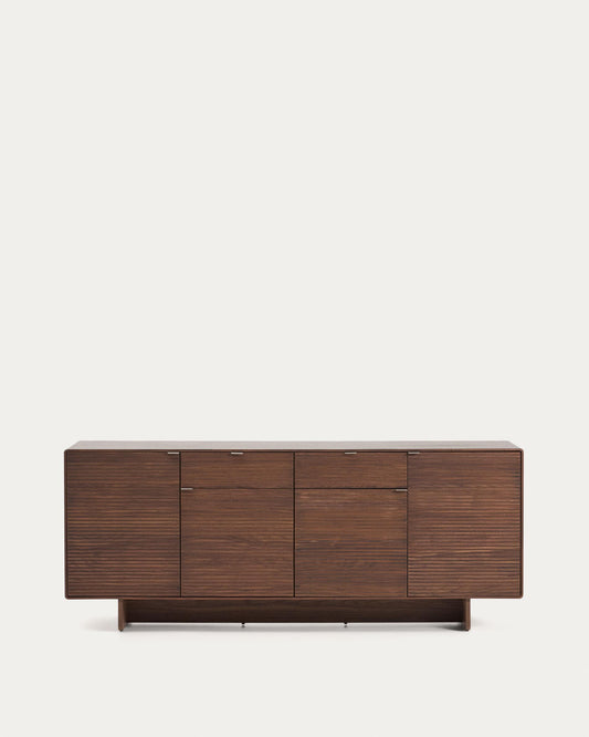 Norlen sideboard with 4 doors and 2 drawers in walnut veneer FSC Mix Credit 194.5 x 78 cm