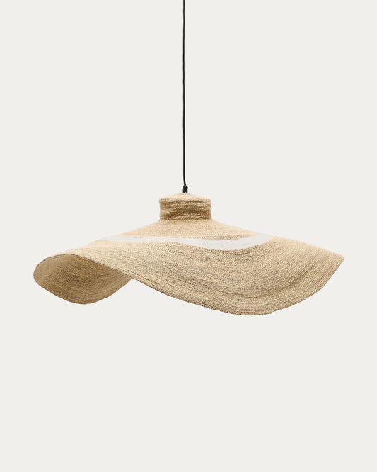 Albenya ceiling lamp made of natural fibers and cotton with a natural white finish Ø 90 cm