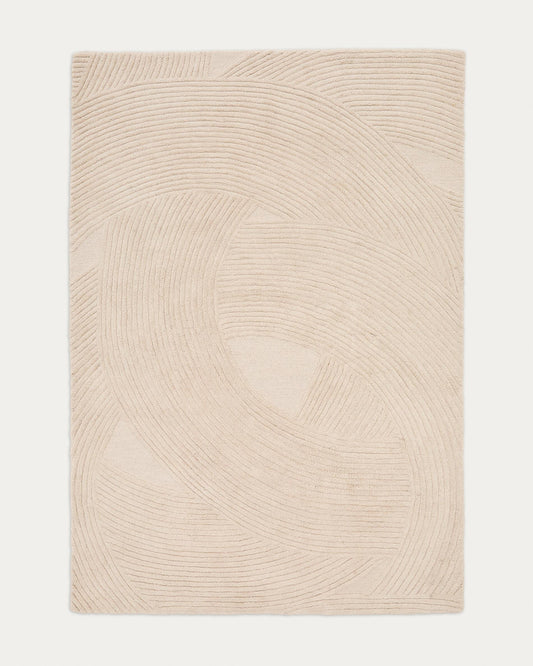 Domm white wool carpet, 200 x 300 cm
