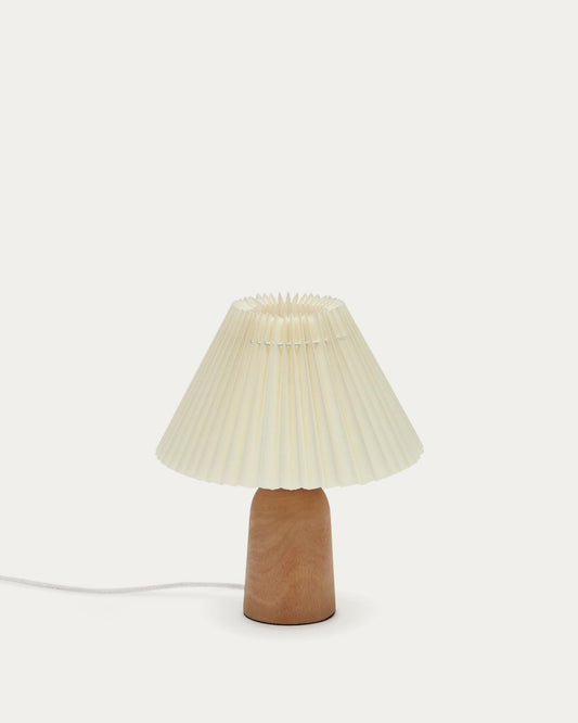 Benicarlo table lamp made of wood with a natural beige finish