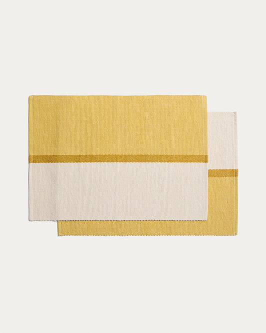 Tari set of 2 individual placemats 100% cotton, yellow 35 x 50 cm