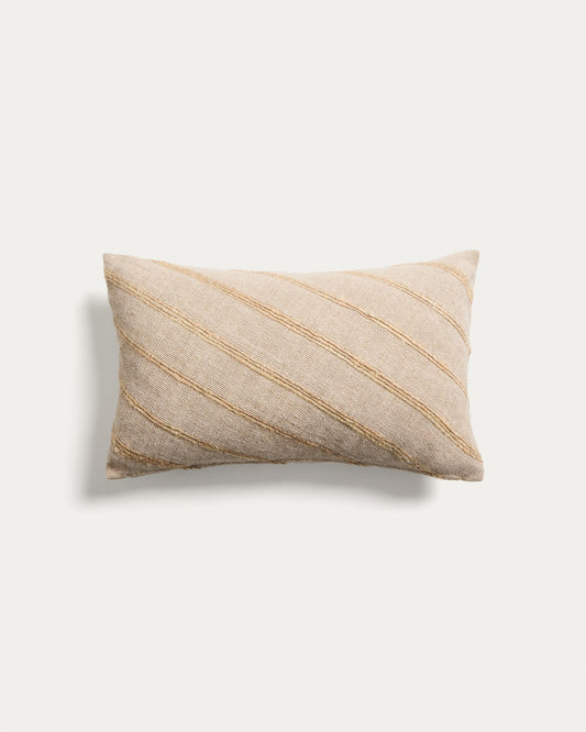 Cushion cover Riena made of cotton and viscose, beige, 30 x 50 cm