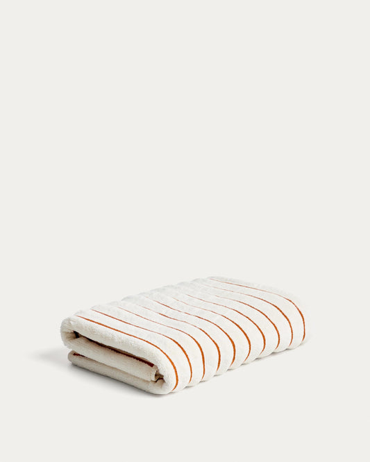 Towel Dorane 100% cotton with orange stripes 70 x 140 cm