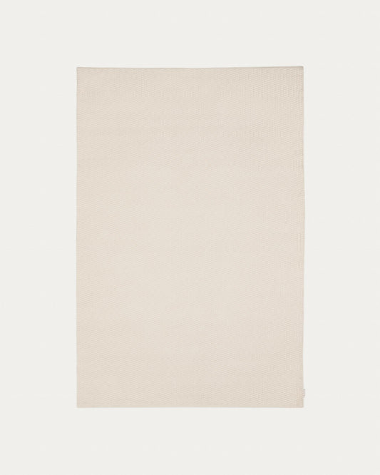 Mascarell carpet, cotton and polyester in white, 200 x 300 cm