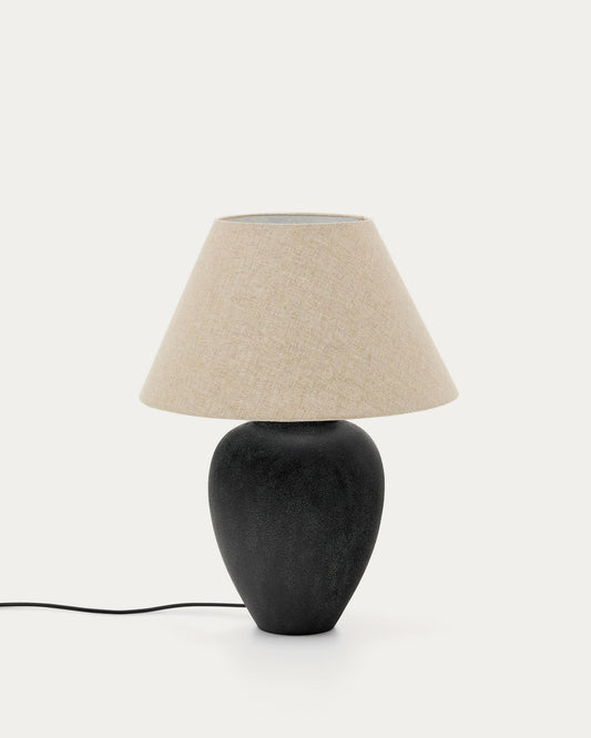Mercadal ceramic table lamp in black