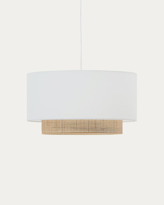 Erna bamboo ceiling shade in natural and white finish Ø 60 cm