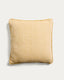 Filor cushion cover made of cotton with a knitted texture, yellow, 50 x 50 cm