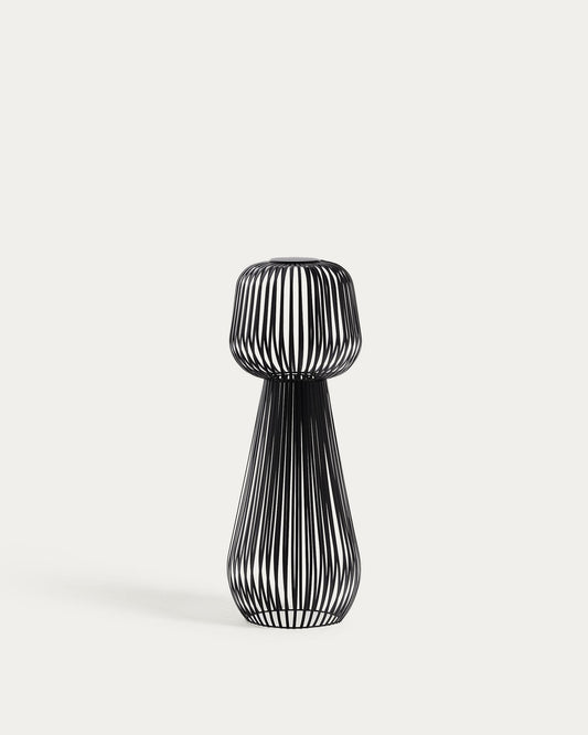 Reiba black metal solar floor lamp