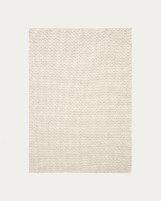 Mascarell white cotton and polyester carpet 160 x 230 cm