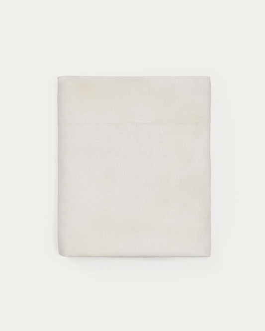 Simmel gornja čaršav od mješavine lana u ecru boji za krevet 150/160 cm