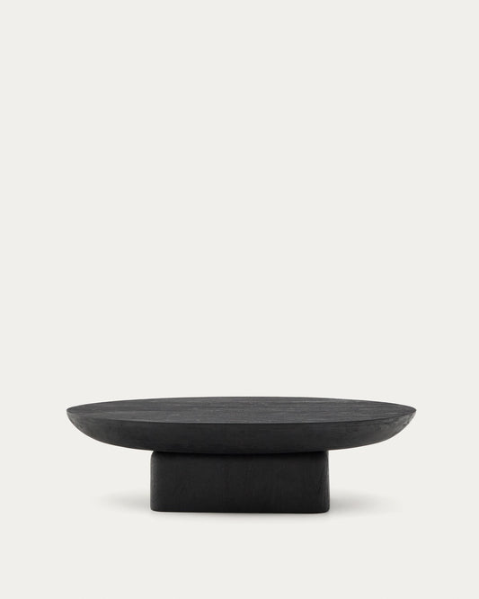 This coffee table is made of solid acacia wood with a black finish FSC 100% 140 x 70cm