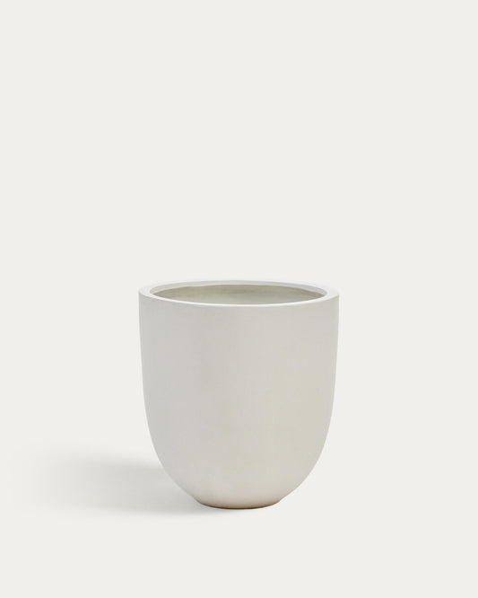 Aigua blue pot in white cement, Ø 56 cm