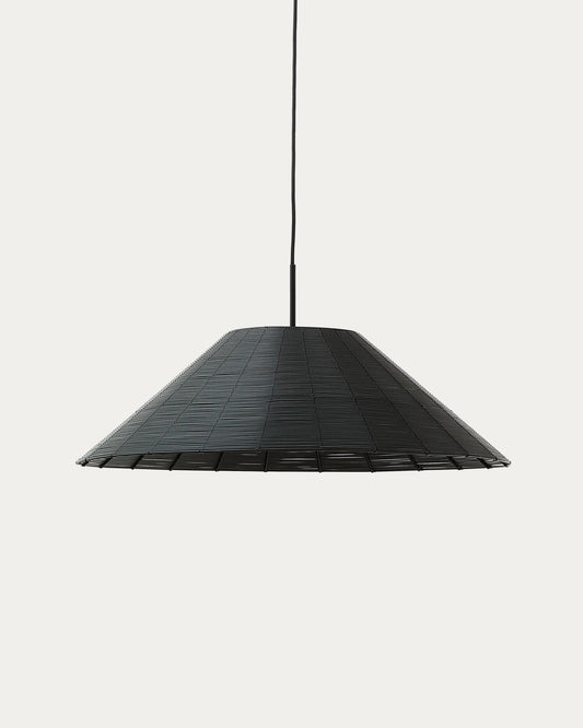 Saranella lampshade for outdoor ceiling lamp made of black synthetic rattan Ø 70cm