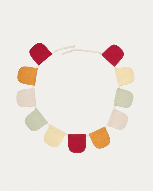 Betia 100% cotton, multicolored bunting wreath, 250 cm