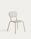 Brai stackable outdoor chair in taupe galvanised steel