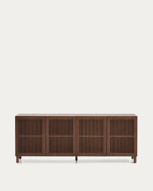 Beyla sideboard, 4 doors, ash veneer, ash legs with walnut finish, 180x71.5 cm FSC 100%