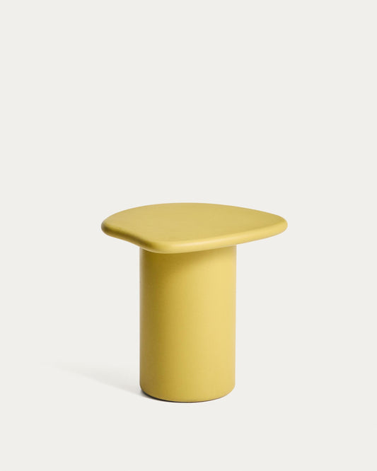 Macarella side table made of mustard cement 48 x 47 cm