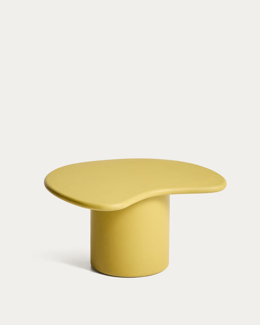 Macarella coffee table made of mustard cement 83 x 77 cm