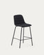Zunilda chair in black chenille and steel with matt black height 65 cm FSC 100%