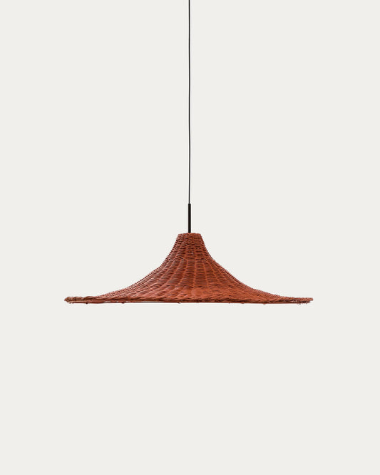 Bladia rattan ceiling lamp with terracotta finish Ø70cm