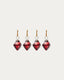 Argin set of 4 hanging decorations made of recycled glass in red, 6 cm